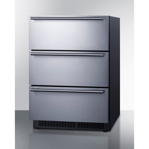 Summit - 24" Wide Built-In 3-Drawer Outdoor All-Refrigerator - SP6DS3DOS