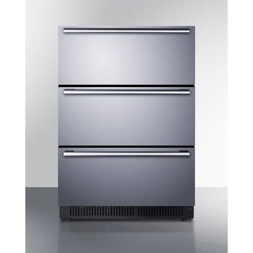 Summit - 24" Wide Built-In 3-Drawer Outdoor All-Refrigerator - SP6DS3DOS