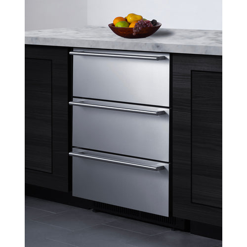 Summit - 24" Wide Built-In 3-Drawer Outdoor All-Refrigerator - SP6DS3DOS Summit - 24" Wide Built-In 3-Drawer Outdoor All-Refrigerator - SP6DS3DOS