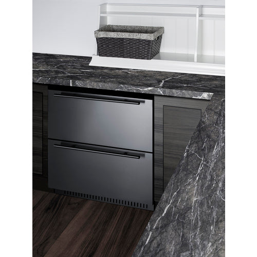 Summit - 27" wide built-in undercounter ADA height 2-drawer outdoor all-refrigerator - SPR275OS2DCSSADA Summit - 27" wide built-in undercounter ADA height 2-drawer outdoor all-refrigerator - SPR275OS2DCSSADA