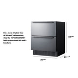Summit - 27" wide built-in undercounter 2-drawer outdoor all-refrigerator - SPR275OS2DCSS Summit - 27" wide built-in undercounter 2-drawer outdoor all-refrigerator - SPR275OS2DCSS