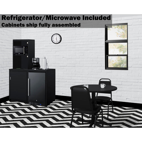 Summit - 43" wide casework suite with refrigerator, microwave, and cabinets - CWSUITE43R