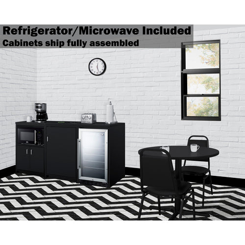 Summit - 64" wide casework suite with refrigerator, microwave, and cabinets - CWSUITE64G