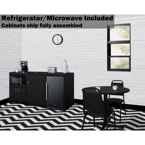 Summit - 64" wide casework suite with refrigerator, microwave, and cabinets - CWSUITE64R