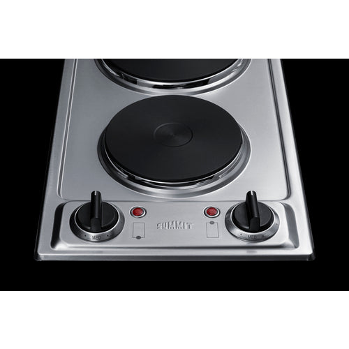 Summit - 12" Wide 115V 2-Burner Solid Disk Cooktop Summit - 12" Wide 115V 2-Burner Solid Disk Cooktop