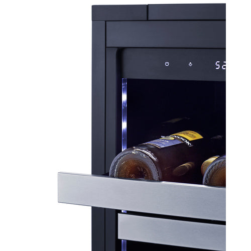 Summit - 15" wide built-in wine cellar with seamless stainless steel door trim - CL155WC1