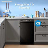 Midea - 18" Front Control Dishwasher, 52dB, 2-Rack, Stainless Tub - MDF18A1ABB Midea - 18" Front Control Dishwasher, 52dB, 2-Rack, Stainless Tub - MDF18A1ABB