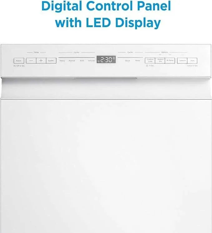 Midea - 18" Front Control Dishwasher, 52dB, 2-Rack, Stainless Tub - MDF18A1AWW Midea - 18" Front Control Dishwasher, 52dB, 2-Rack, Stainless Tub - MDF18A1AWW