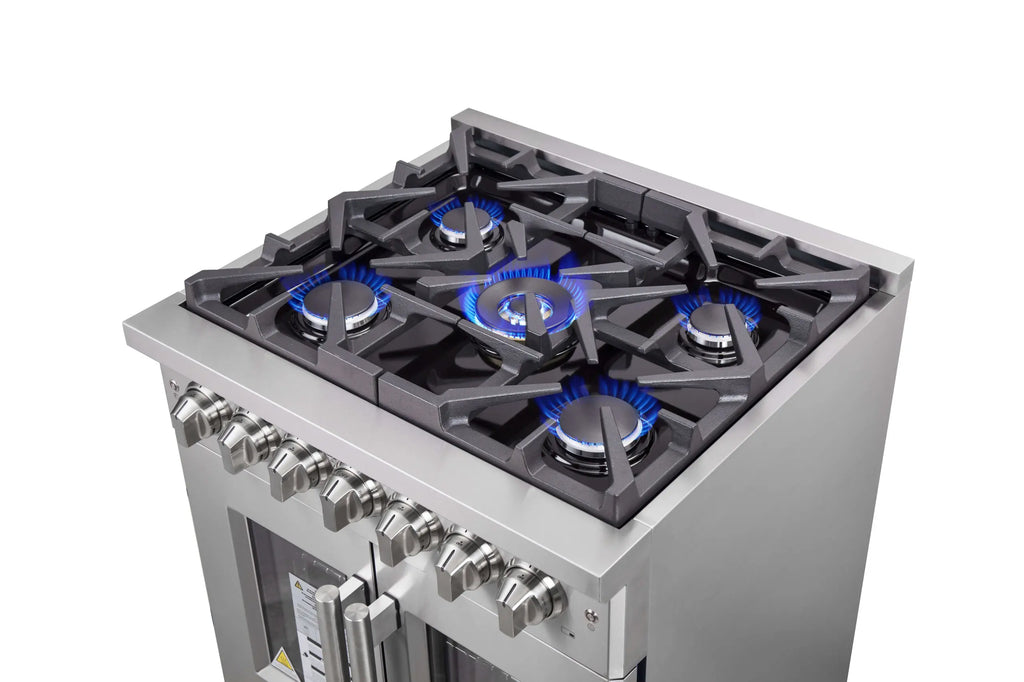 Forno - 30" Massimo 5 Burner Freestanding French Door Dual Fuel Range in Stainless Steel - FFSGS6325-30 Forno - 30" Massimo 5 Burner Freestanding French Door Dual Fuel Range in Stainless Steel - FFSGS6325-30