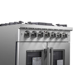 Forno - 30" Massimo 5 Burner Freestanding French Door Dual Fuel Range in Stainless Steel - FFSGS6325-30 Forno - 30" Massimo 5 Burner Freestanding French Door Dual Fuel Range in Stainless Steel - FFSGS6325-30
