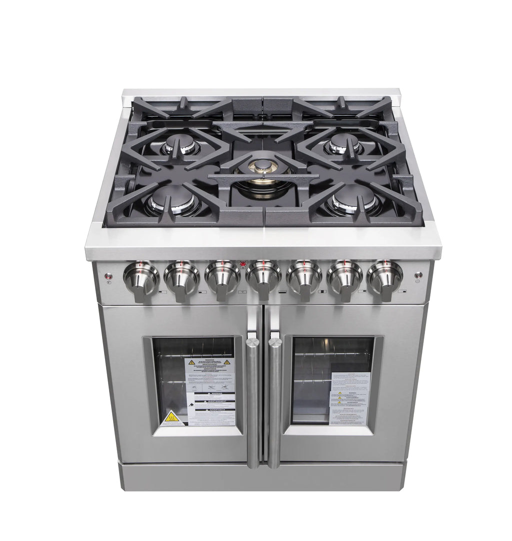 Forno - 30" Massimo 5 Burner Freestanding French Door Dual Fuel Range in Stainless Steel - FFSGS6325-30 Forno - 30" Massimo 5 Burner Freestanding French Door Dual Fuel Range in Stainless Steel - FFSGS6325-30