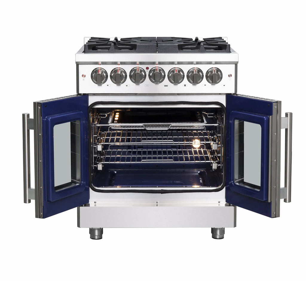 Forno - 30" Massimo 5 Burner Freestanding French Door Dual Fuel Range in Stainless Steel - FFSGS6325-30 Forno - 30" Massimo 5 Burner Freestanding French Door Dual Fuel Range in Stainless Steel - FFSGS6325-30