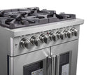 Forno - 30" Massimo 5 Burner Freestanding French Door Dual Fuel Range in Stainless Steel - FFSGS6325-30 Forno - 30" Massimo 5 Burner Freestanding French Door Dual Fuel Range in Stainless Steel - FFSGS6325-30