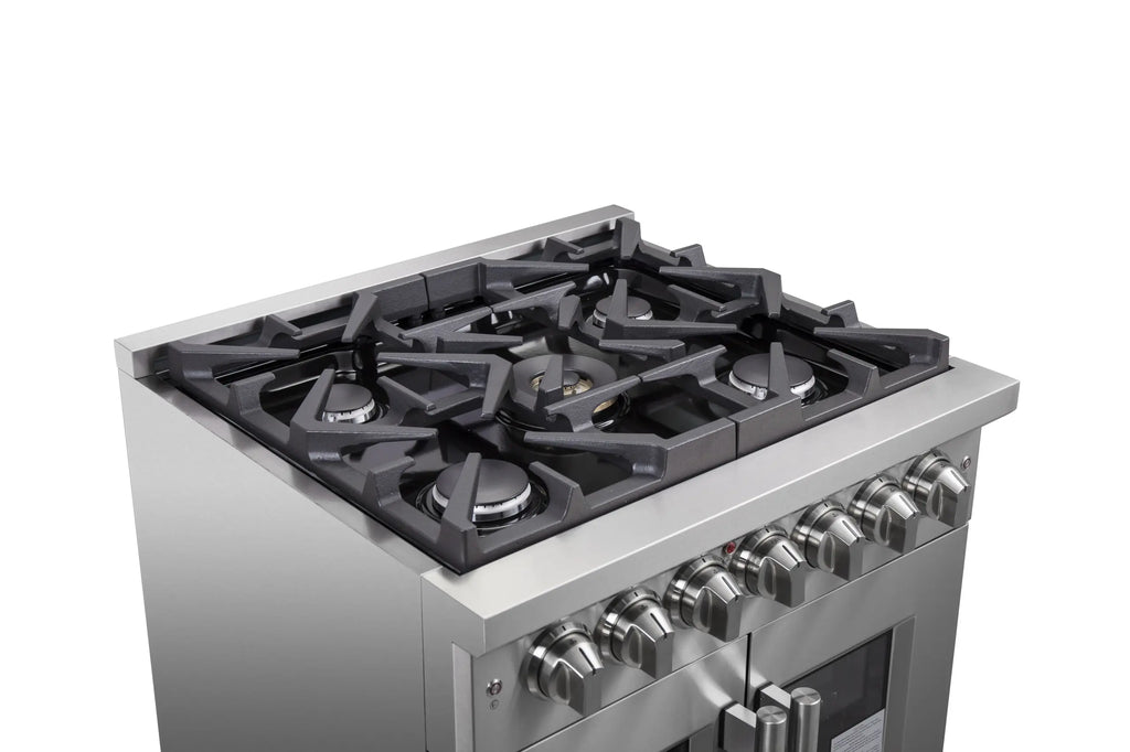 Forno - 30" Massimo 5 Burner Freestanding French Door Dual Fuel Range in Stainless Steel - FFSGS6325-30 Forno - 30" Massimo 5 Burner Freestanding French Door Dual Fuel Range in Stainless Steel - FFSGS6325-30