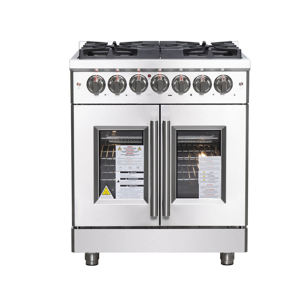 Forno - 30" Massimo 5 Burner Freestanding French Door Dual Fuel Range in Stainless Steel - FFSGS6325-30 Forno - 30" Massimo 5 Burner Freestanding French Door Dual Fuel Range in Stainless Steel - FFSGS6325-30