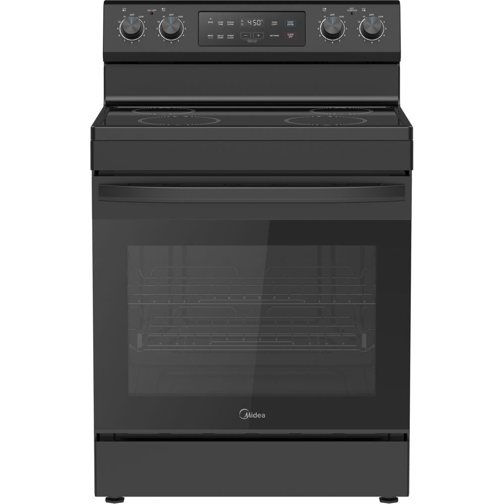 Midea - 30" Electric Range with Steam Clean - MER30S2ABB Midea - 30" Electric Range with Steam Clean - MER30S2ABB