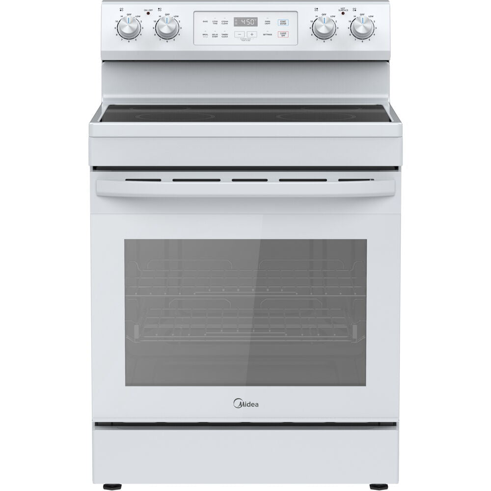 Midea - 30" Electric Range with Steam Clean - MER30S2AWW Midea - 30" Electric Range with Steam Clean - MER30S2AWW
