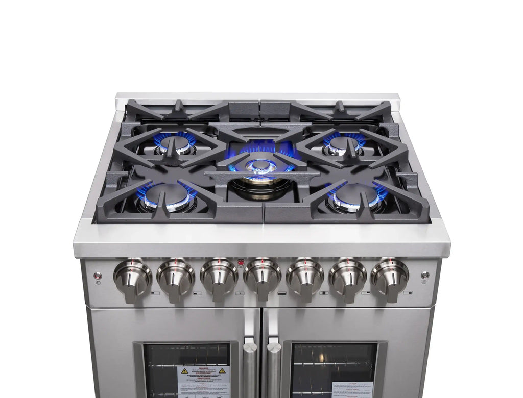 Forno - 30" Massimo 5 Burner Freestanding French Door Dual Fuel Range in Stainless Steel - FFSGS6325-30 Forno - 30" Massimo 5 Burner Freestanding French Door Dual Fuel Range in Stainless Steel - FFSGS6325-30