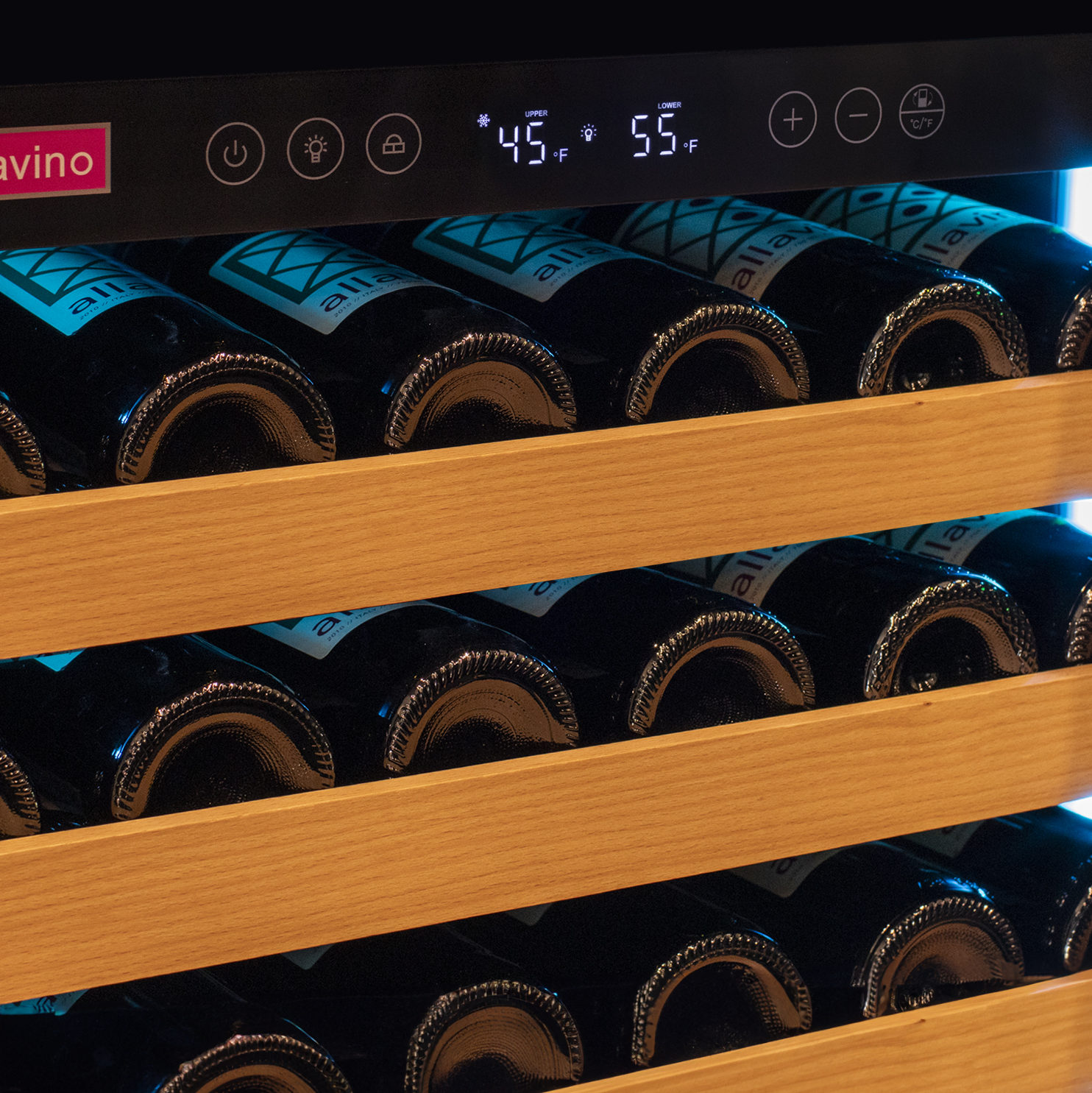 Allavino - Reserva Series 163 Bottle 71" Tall Single Zone Black Glass Door Wine Refrigerator Allavino - Reserva Series 163 Bottle 71" Tall Single Zone Black Glass Door Wine Refrigerator