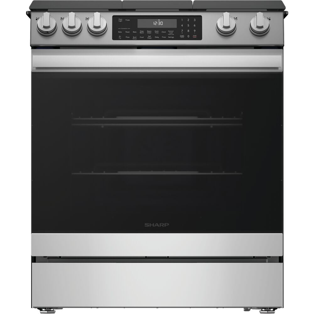 Sharp - 6.1 CF / 30" Gas Slide-In Range, Convection, AirFry - SSG3065JS Sharp - 6.1 CF / 30" Gas Slide-In Range, Convection, AirFry - SSG3065JS