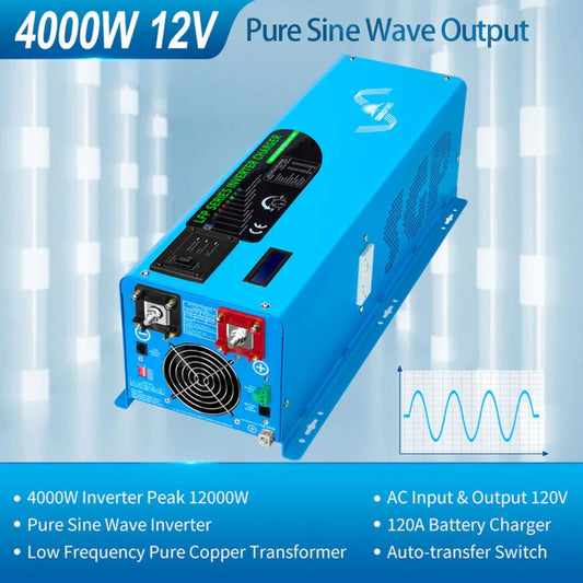SunGold Power - 4000W-DC12V Pure Sine Wave Inverter - LFP4K12V120VSG