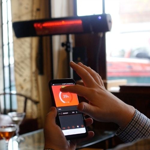 SUNHEAT and Beat Electric Wall or Tripod Mounted Patio Heater with Remote SUNHEAT and Beat Electric Wall or Tripod Mounted Patio Heater with Remote