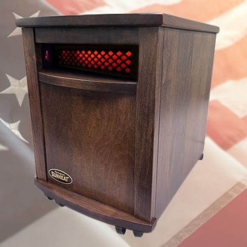 SUNHEAT Infrared Heater Original SUNHEAT Amish Hand Crafted Infrared Heater - Fireside Mocha Oak SUNHEAT Infrared Heater Original SUNHEAT Amish Hand Crafted Infrared Heater - Fireside Mocha Oak