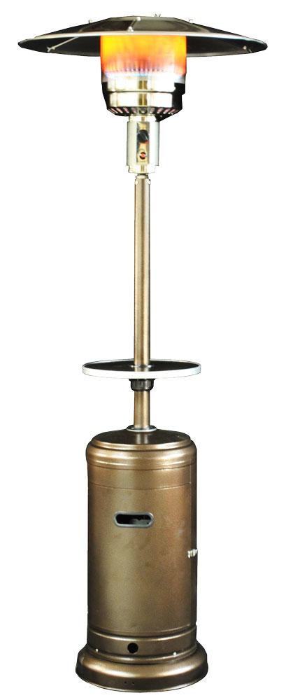 SUNHEAT Parasol Patio Heaters SUNHEAT Classic Umbrella Design Commercial Portable Propane Patio Heater with Drink Table - Golden Hammered SUNHEAT Parasol Patio Heaters SUNHEAT Classic Umbrella Design Commercial Portable Propane Patio Heater with Drink Table - Golden Hammered