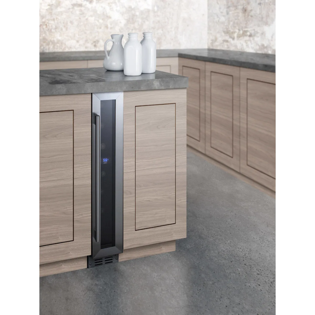 Summit - 6" wide ADA compliant built-in undercounter wine cellar with digital thermostat and LED lighting - SWC007LHD Summit - 6" wide ADA compliant built-in undercounter wine cellar with digital thermostat and LED lighting - SWC007LHD