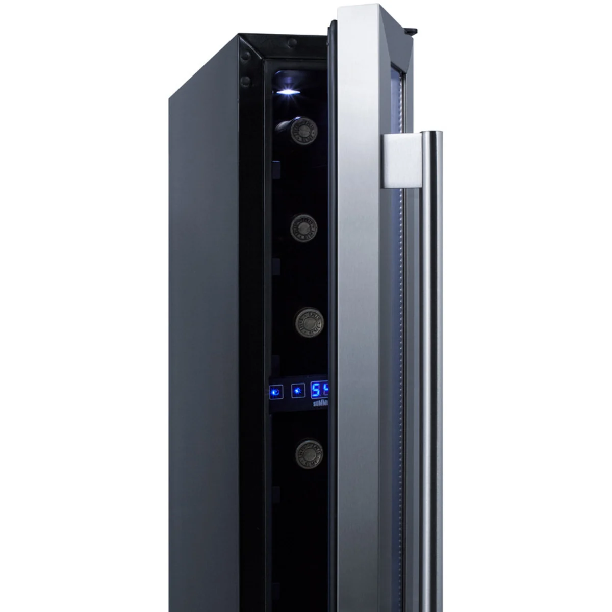 Summit - 6" wide ADA compliant built-in undercounter wine cellar with digital thermostat and LED lighting - SWC007LHD Summit - 6" wide ADA compliant built-in undercounter wine cellar with digital thermostat and LED lighting - SWC007LHD
