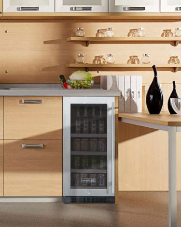 Allavino - 15" Wide FlexCount II Tru-Vino Stainless Steel Left Hinge Beverage Center - VSBC15-SL20