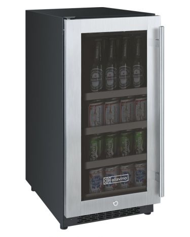 Allavino - 15" Wide FlexCount II Tru-Vino Stainless Steel Left Hinge Beverage Center - VSBC15-SL20