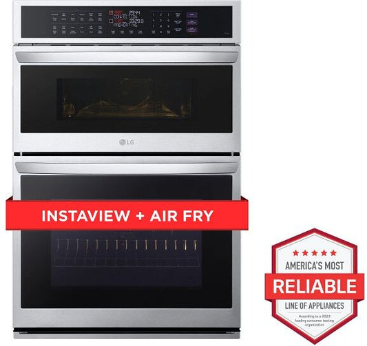 LG - 6.4 CF / 30" Smart Combi Wall Oven & Microwave w/ True Convection InstaV - Combo Wall Oven - WCEP6427F