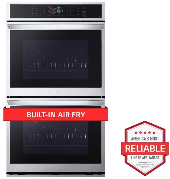 LG - 9.4 CF / 30" Smart Double Wall Oven with Fan Convection, Air Fry - Electric Wall Ovens - WDEP9423F LG - 9.4 CF / 30" Smart Double Wall Oven with Fan Convection, Air Fry - Electric Wall Ovens - WDEP9423F