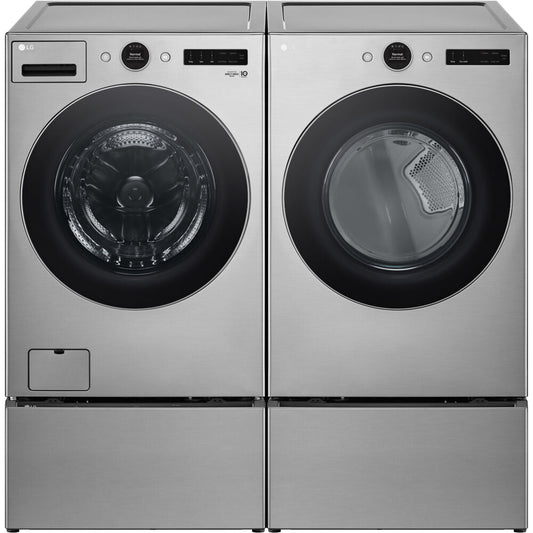 LG - 4.5 CF Front Load Washer (WM5500HVA) & 7.4 CF Gas Dryer (DLGX5501V) - WM5500HVA-G-KIT