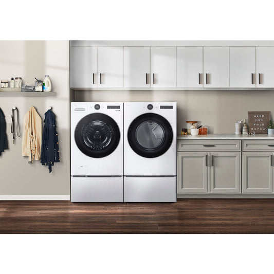 LG - 4.5 CF Front Load Washer (WM5500HWA) & 7.4 CF Electric Dryer (DLEX5500W) - WM5500HWA-E-KIT