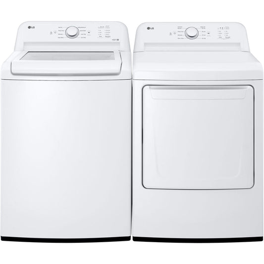 LG - 4.1 CF Top Load Washer (WT6105CW) & 7.3 CF Electric Dryer (DLE6100W) - WT6105CW-E-KIT