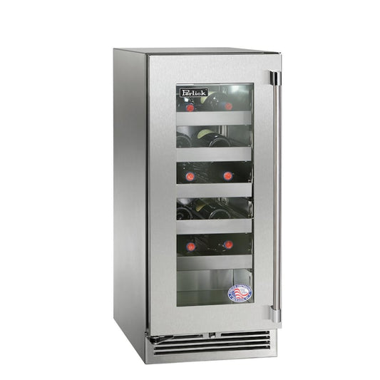 Perlick - 15" Signature Series Outdoor Wine Reserve with stainless steel glass door- HP15WO-4