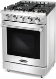 Cosmo - 24 in. Slide-In Freestanding Gas Range with 4 Sealed Burners, Cast Iron Grates, 3.73 cu. ft. Capacity Convection Oven in Stainless Steel | COS-EPGR244 Cosmo - 24 in. Slide-In Freestanding Gas Range with 4 Sealed Burners, Cast Iron Grates, 3.73 cu. ft. Capacity Convection Oven in Stainless Steel | COS-EPGR244
