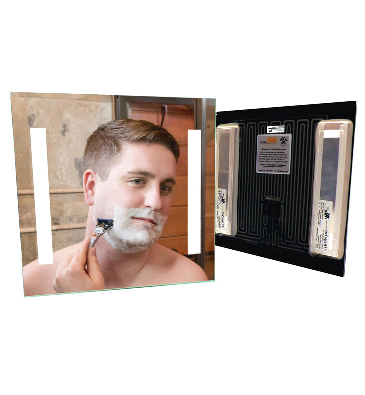 ClearMirror - ShowerLite 18" x 18" Wall Mount Frameless Square Fog Free Mirror with LED - 16104-181812BL ClearMirror - ShowerLite 18" x 18" Wall Mount Frameless Square Fog Free Mirror with LED - 16104-181812BL