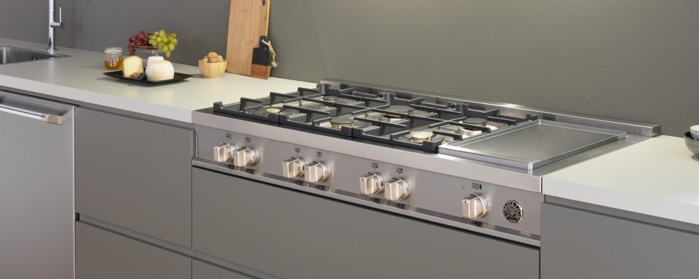 Bertazzoni | 48" Gas Rangetop 6 Brass Burners + Griddle | MAST486GRTBXT Bertazzoni | 48" Gas Rangetop 6 Brass Burners + Griddle | MAST486GRTBXT