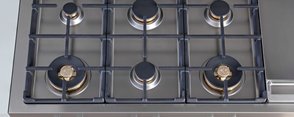 Bertazzoni | 48" Gas Rangetop 6 Brass Burners + Griddle | PROF486GRTBXT Bertazzoni | 48" Gas Rangetop 6 Brass Burners + Griddle | PROF486GRTBXT