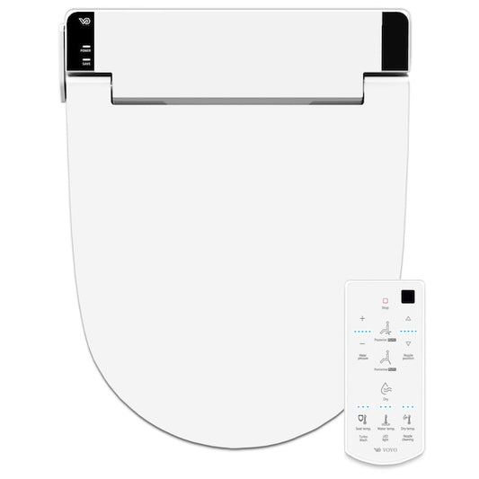 VOVO STYLEMENT UV-A Sterilization LED White Round Slow-Close Heated Bidet Toilet Seat