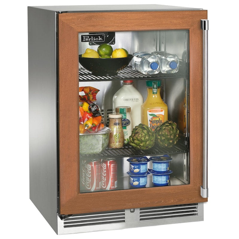 Perlick - Signature Series Shallow Depth 18" Depth Marine Grade Refrigerator with fully integrated panel-ready glass door- HH24RM-4 Perlick - Signature Series Shallow Depth 18" Depth Marine Grade Refrigerator with fully integrated panel-ready glass door- HH24RM-4