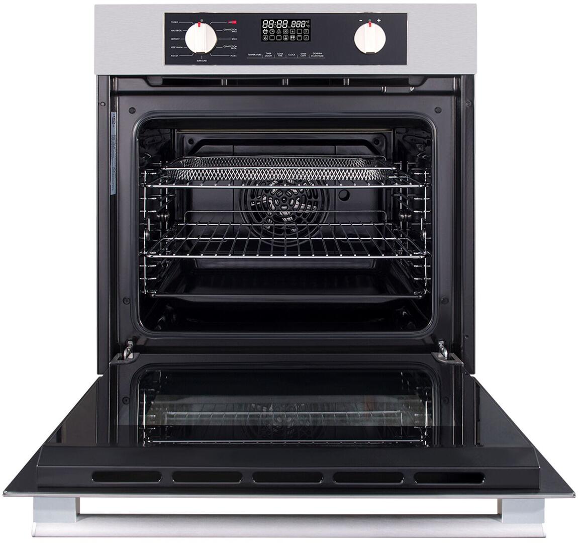 GALANZ - 24 in. Steam Cleaning True European Convection Compact Electric Wall Oven in Stainless Steel with Air Fry Total Fry 360° | GL1BO24FSAN GALANZ - 24 in. Steam Cleaning True European Convection Compact Electric Wall Oven in Stainless Steel with Air Fry Total Fry 360° | GL1BO24FSAN