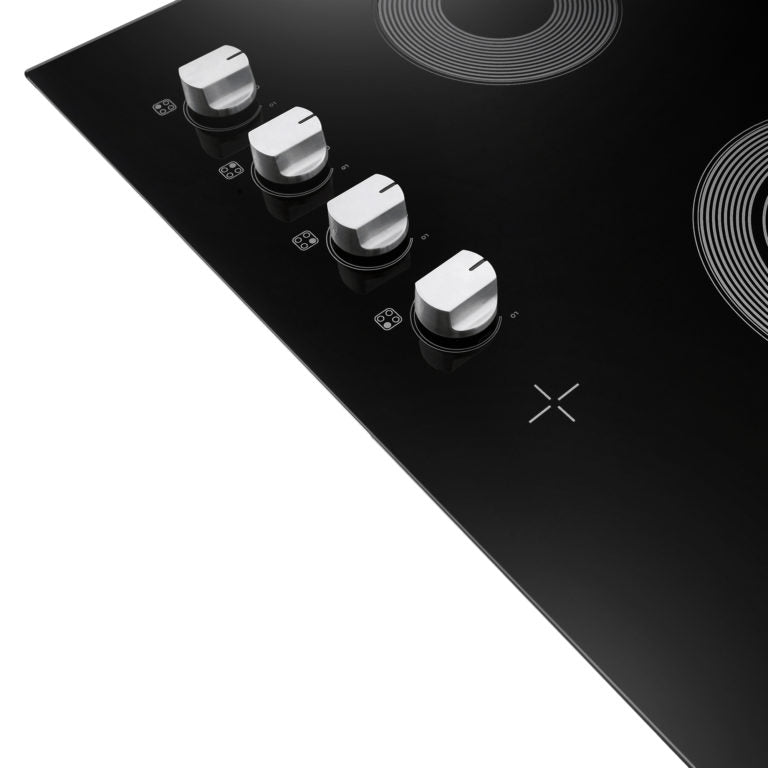 Cosmo - 30 in. Electric Ceramic Glass Cooktop with 4 Burners, Dual Zone Elements, Hot Surface Indicator Light and Control Knobs | COS-304ECC Cosmo - 30 in. Electric Ceramic Glass Cooktop with 4 Burners, Dual Zone Elements, Hot Surface Indicator Light and Control Knobs | COS-304ECC