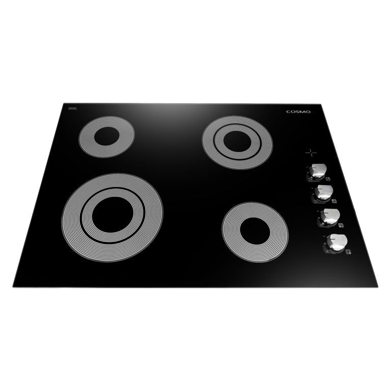 Cosmo - 30 in. Electric Ceramic Glass Cooktop with 4 Burners, Dual Zone Elements, Hot Surface Indicator Light and Control Knobs | COS-304ECC Cosmo - 30 in. Electric Ceramic Glass Cooktop with 4 Burners, Dual Zone Elements, Hot Surface Indicator Light and Control Knobs | COS-304ECC