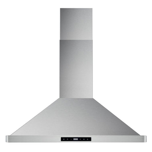 Cosmo - 30 in. Ductless Wall Mount Range Hood in Stainless Steel with LED Lighting and Carbon Filter Kit for Recirculating | COS-63175S-DL