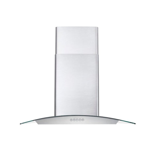 Cosmo - 30 in. Ductless Wall Mount Range Hood in Stainless Steel with Push Button Controls, LED Lighting and Carbon Filter Kit for Recirculating | COS-668WRC75-DL