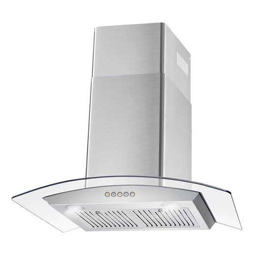 Cosmo - 30 in. Ductless Wall Mount Range Hood in Stainless Steel with LED Lighting and Carbon Filter Kit for Recirculating | COS-668A750-DL